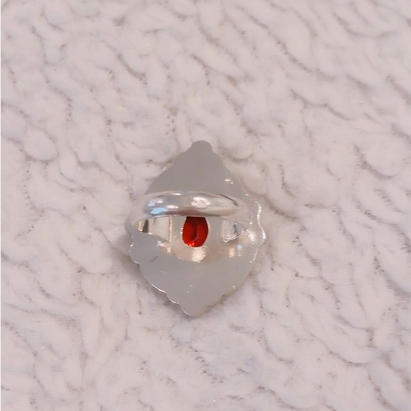 Genuine Garnet Vintage Ring  Silvers Overlay - Picture 5 of 6